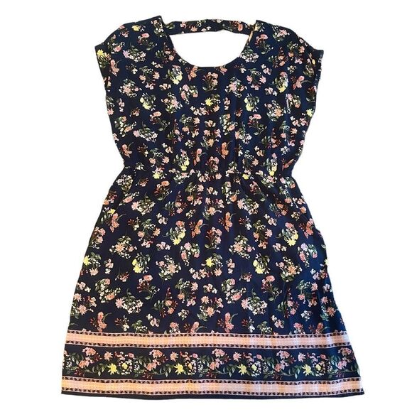 Pink Republic Dress Size Large Bar Back Double Scoopneck Skater - Picture 1 of 13